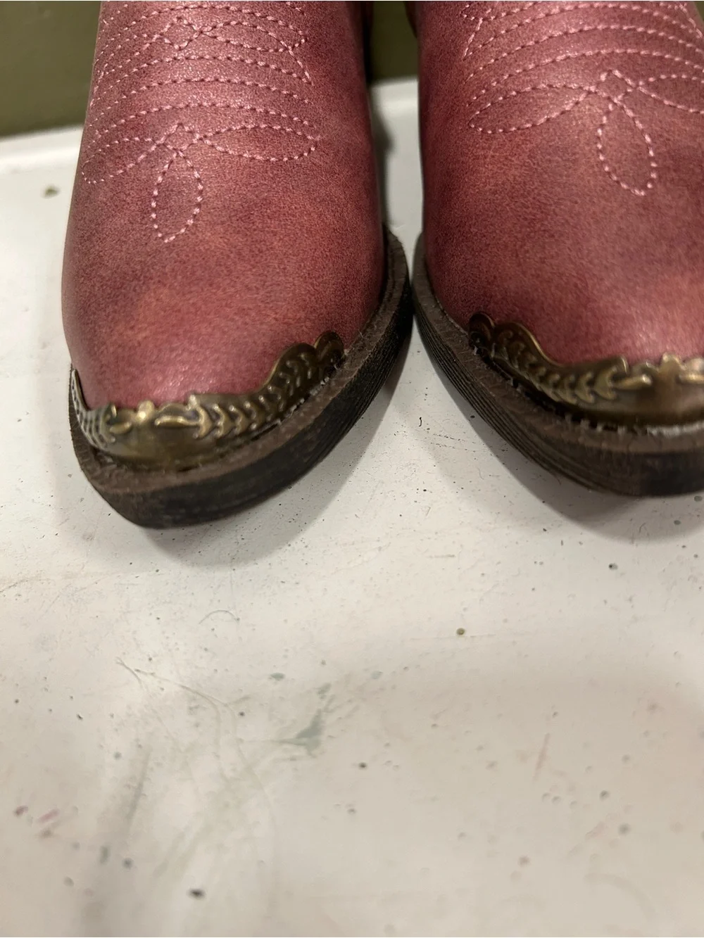 Dan Post Girls' Pink Embroidered Western Boots Metal Toes